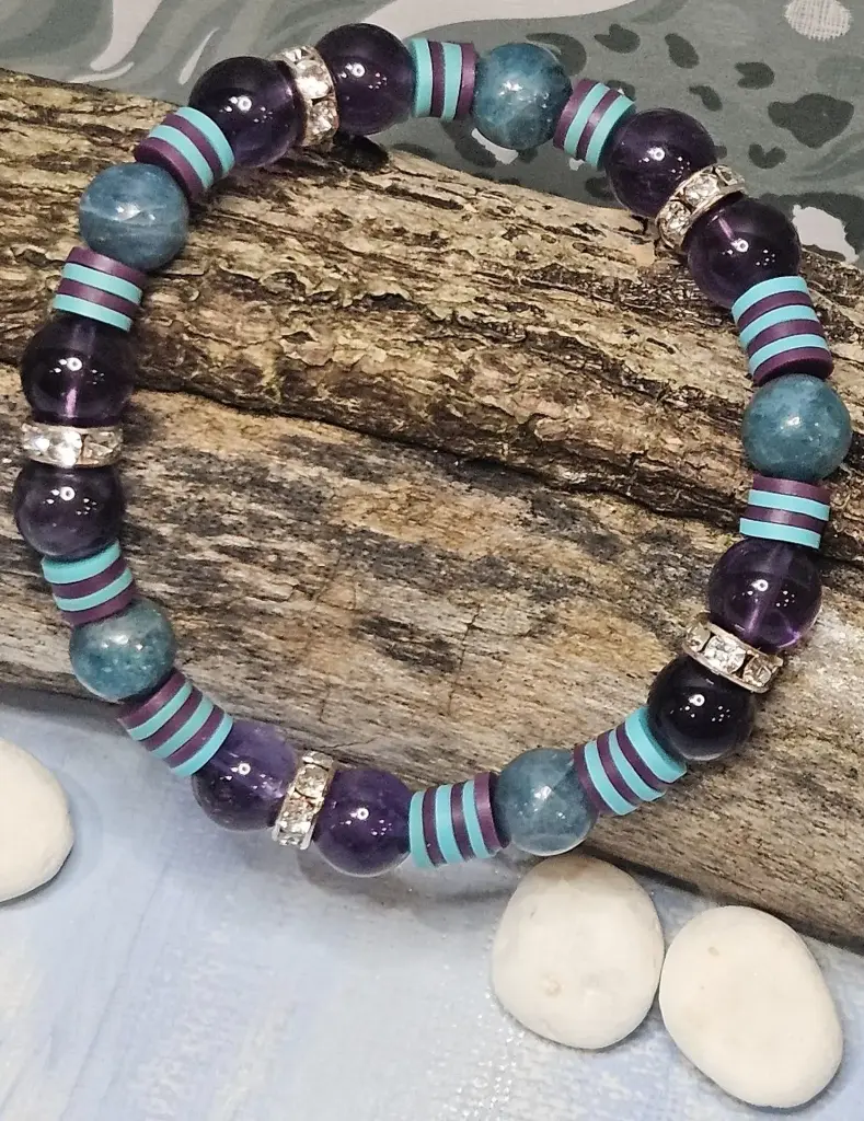 Bracelets pierres naturelles et disques d'argiles
